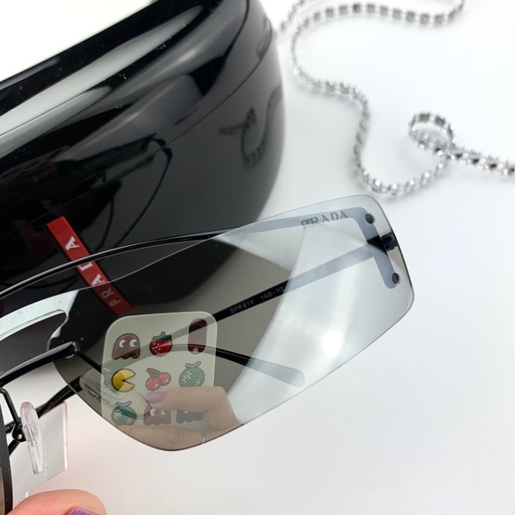 NEW! Prada 61V Runway Mirror Rectangle Sunglasses - Picture 3 of 10